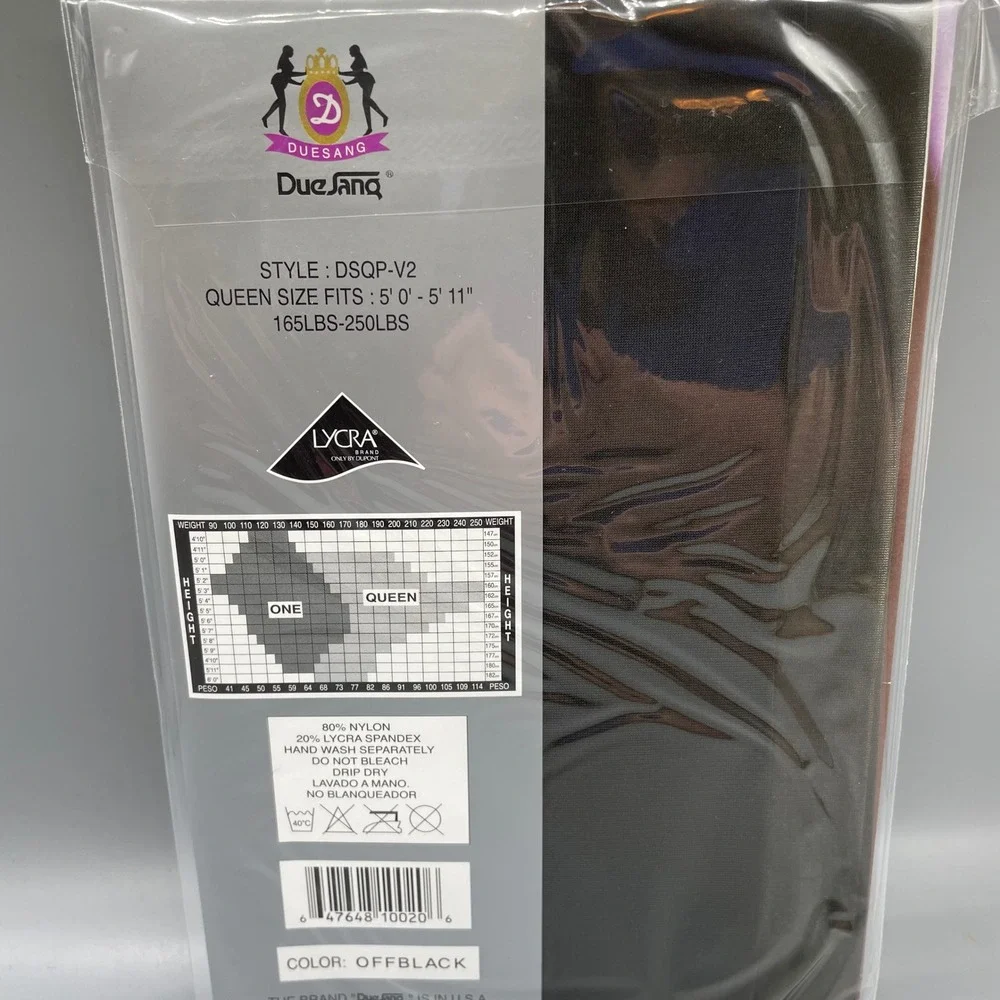 Duesang Queen Size Control Top Support Pantyhose Off Black‎ Lycra DSQP-V2 NEW